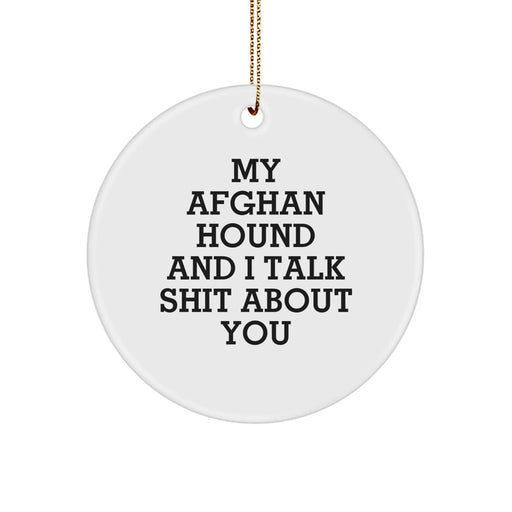 Funny Afghan Hound Dog Circle Ornament Gifts from Men to Family, Afghan Hound Dog Lovers' Christmas Unique Presents - Image 1