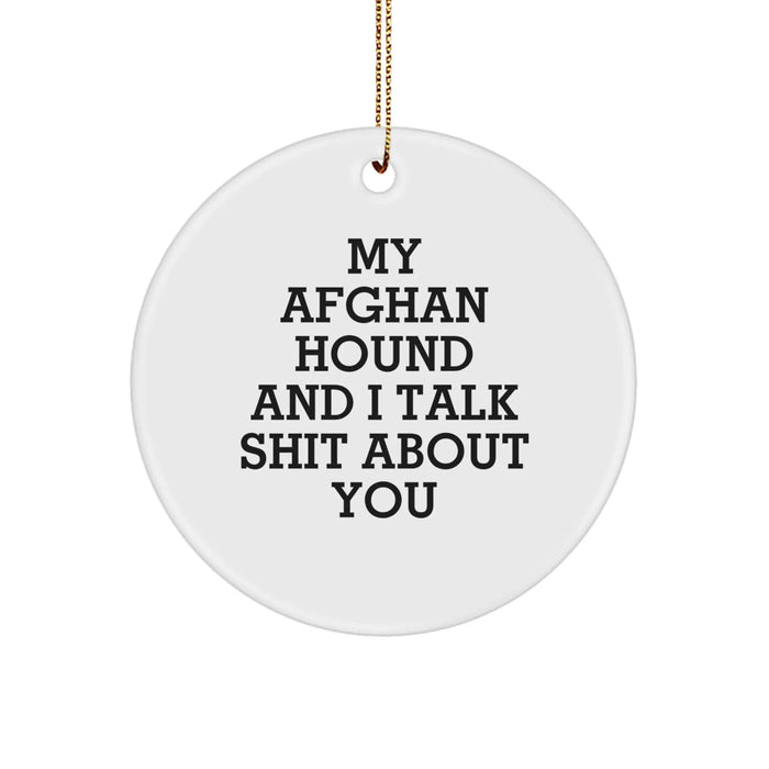 Funny Afghan Hound Dog Circle Ornament Gifts from Men to Family, Afghan Hound Dog Lovers' Christmas Unique Presents - Image 1