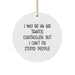 Funny Air Traffic Controller Gifts from Friends for the Holiday - Air Traffic Controller Circle Ornament with Stupid People Quote, White MDF Material, Gold Cord, Christmas Unique Gifts - Image 1