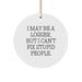 Funny Logger Christmas Circle Ornament Gifts from Men Friends to Logger Guys - Image 1
