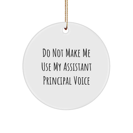 Assistant Principal Gifts: Funny Circle Ornament, 'Do Not Make Me Use My Assistant Principal Voice' - Perfect for Men, Women, Coworkers, Family, Friends this Christmas - Image 1