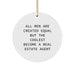 Funny Real Estate Agent Gifts for Men, Circle Ornament with Inspirational Quote - Gifts from Friends to Real Estate Agent, Christmas Unique Gifts - Image 1