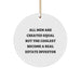 Funny Quote Gift for Real Estate Investor, Circle Ornament, Christmas Unique Gifts from Friends for Men - Image 1