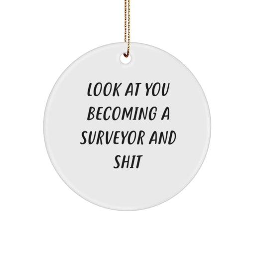 Funny Surveyor Gifts from Friends - Circle Ornament for Surveyor Enthusiasts, Christmas Unique Gifts for Men, Women, Family, and Coworkers - Image 1