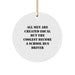 Funny School Bus Driver Gifts for Him, Humorous Ornament Quote "All Men Are Created Equal But The Coolest Become A School Bus Driver", Circle Ornament Christmas Unique Gifts from Friends - Image 1