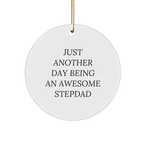 Funny Stepdad Gifts from Men to Stepdads Circle Ornament Just Another Day Being An Awesome Stepdad Christmas Unique Gifts - Image 1