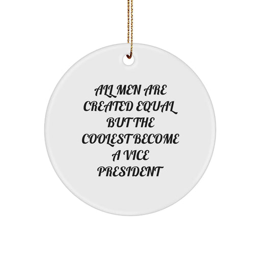 Funny Vice President Gifts for Men from Friends - Circle Ornament with Inspirational Quote for Christmas Unique Presents - Image 1