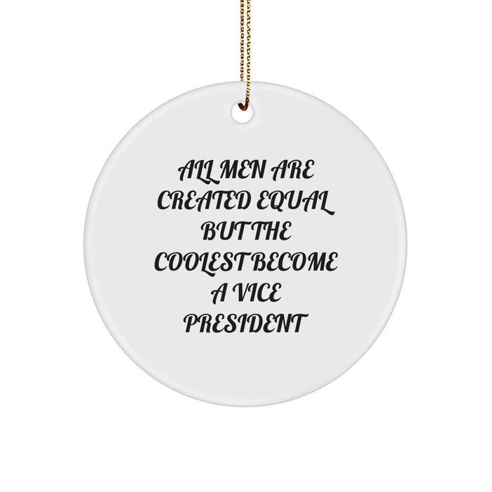 Funny Vice President Gifts for Men from Friends - Circle Ornament with Inspirational Quote for Christmas Unique Presents - Image 1