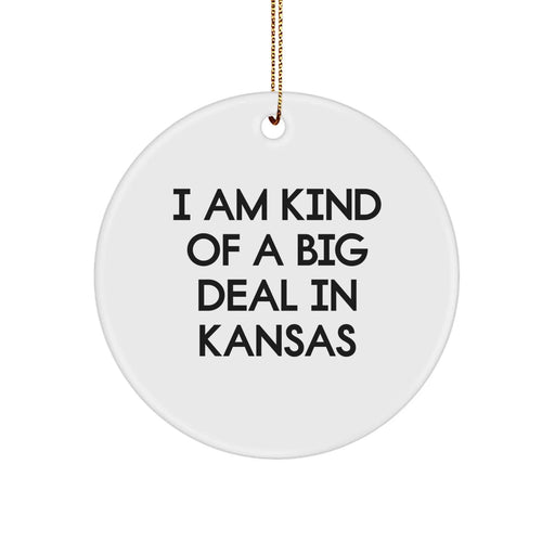 Funny Kansas Circle Ornament, 'I Am Kind Of A Prime Selection' - Unique Gift for Kansas Lovers, Friends, and Family from Kansas at Christmas - Image 1