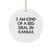 Funny Kansas Circle Ornament, 'I Am Kind Of A Prime Selection' - Unique Gift for Kansas Lovers, Friends, and Family from Kansas at Christmas - Image 1