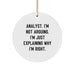 Funny Analyst Gifts from Friends - Circle Ornament, 'I'm Not Arguing, I'm Just Explaining Why I'm Right' Christmas Unique Gifts for Men, Women, Coworkers, Family - Image 1