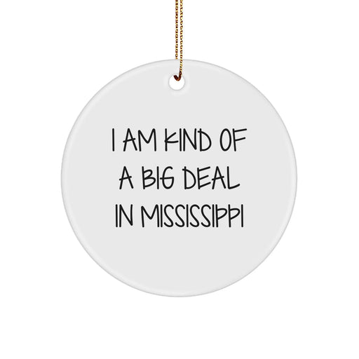 Funny Mississippi Circle Ornament Gifts from Men to Mississippi Women Friends - Image 1