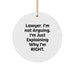 Funny Lawyer Gifts for Men or Women - 'I'm Not Arguing, I'm Just Explaining Why I'm Right' Circle Ornament Gifts from Friends, Coworkers, or Family for Lawyer's Christmas - Image 1