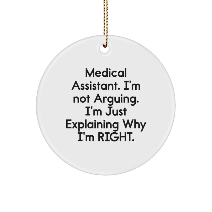 Funny Medical Assistant Christmas Circle Ornament Gifts from Friends for Medical Assistant - Image 1