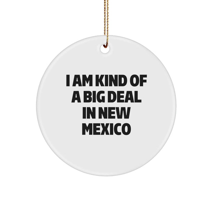 Funny 'I Am Kind Of A Prime Selection In New Mexico' Circle Ornament, New Mexico Gifts for Family, Friends, and Coworkers, Unique Christmas Unique Gifts from Men, Women, and Kids - Image 1