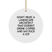 Funny Landscape Architect Gifts from Friends, Unique Circle Ornament for Christmas Unique Gifts, Don't Trust A Landscape Architect That Doesn't Drink Coffee And Say 'F--k A Lot' Humor - Image 1
