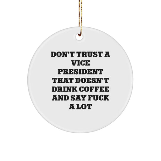Funny Vice President Gifts from Men, Vice President Christmas Unique Ornaments, Circle Shaped Decor for Vice President Friends, Coworkers, Family - Image 1