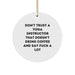 Funny Yoga Instructor Gifts, Unique Circle Ornament for Yoga Instructor Lovers, Don't Trust A Yoga Instructor That Doesn't Drink Coffee And Say F--k A Lot Christmas Unique Gift - Image 1