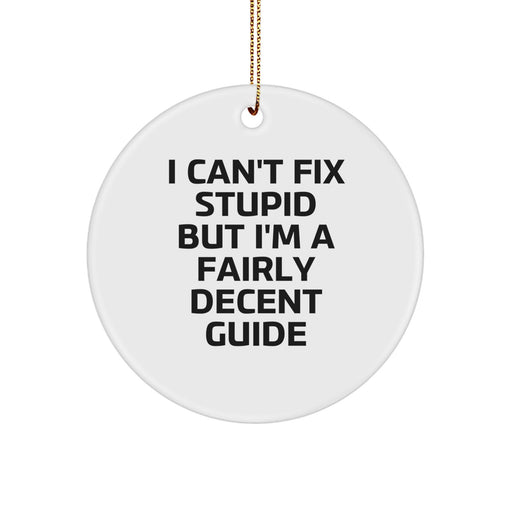 Christmas Unique Gifts for Guide Lovers - Funny Guide Circle Ornament, A Fairly Decent Gift Idea for Men, Women, Friends, and Family - Image 1