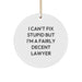 Funny Lawyer Gifts for Men, Inspirational Quote Circle Ornament, Christmas Unique Presents from Friends, Coworkers, Family - Image 1