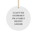 Funny Logger Christmas Circle Ornament Gifts from Friends, Coworkers, Family - Image 1