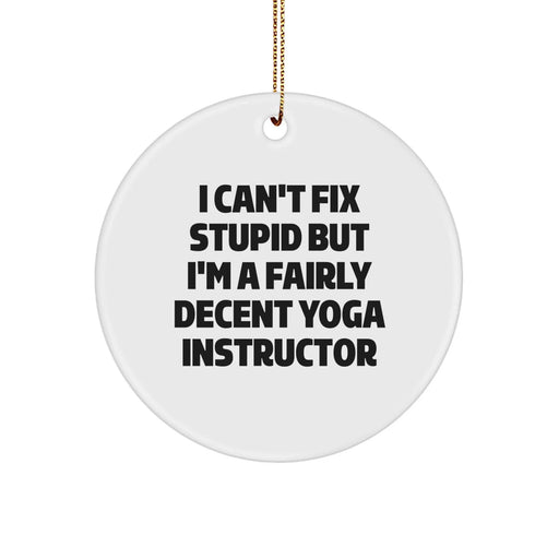 Funny Yoga Instructor Gifts from Friends for Yoga Instructors - I'm a Fairly Decent Circle Ornament - Image 1