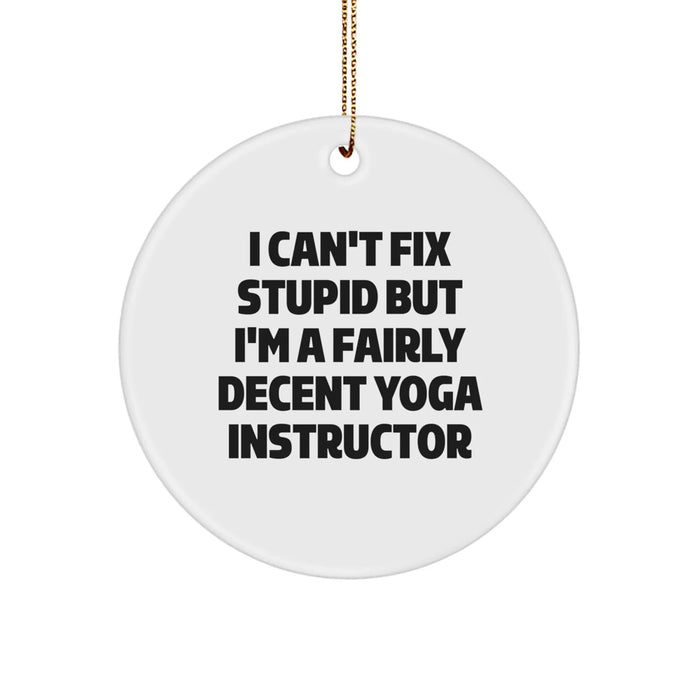 Funny Yoga Instructor Gifts from Friends for Yoga Instructors - I'm a Fairly Decent Circle Ornament - Image 1