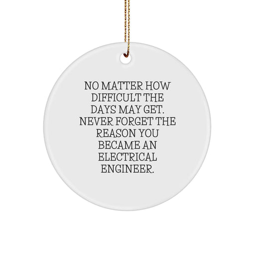 Electrical Engineer Gifts, Inspirational Circle Ornament for Christmas, Never Forget Your Reason - Gifts for Men, Colleagues or Electrical Engineering Friends - Image 1