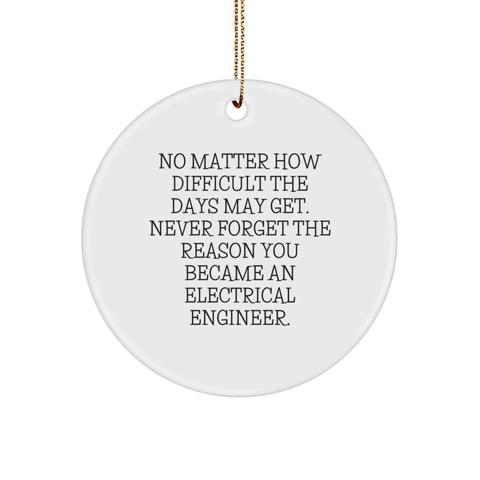 Electrical Engineer Gifts, Inspirational Circle Ornament for Christmas, Never Forget Your Reason - Gifts for Men, Colleagues or Electrical Engineering Friends - Image 1