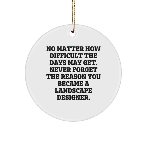 Funny Landscape Designer Motivational Gifts for Christmas Unique Circle Ornaments from Friends - Never Forget You Became a Landscape Designer - Image 1