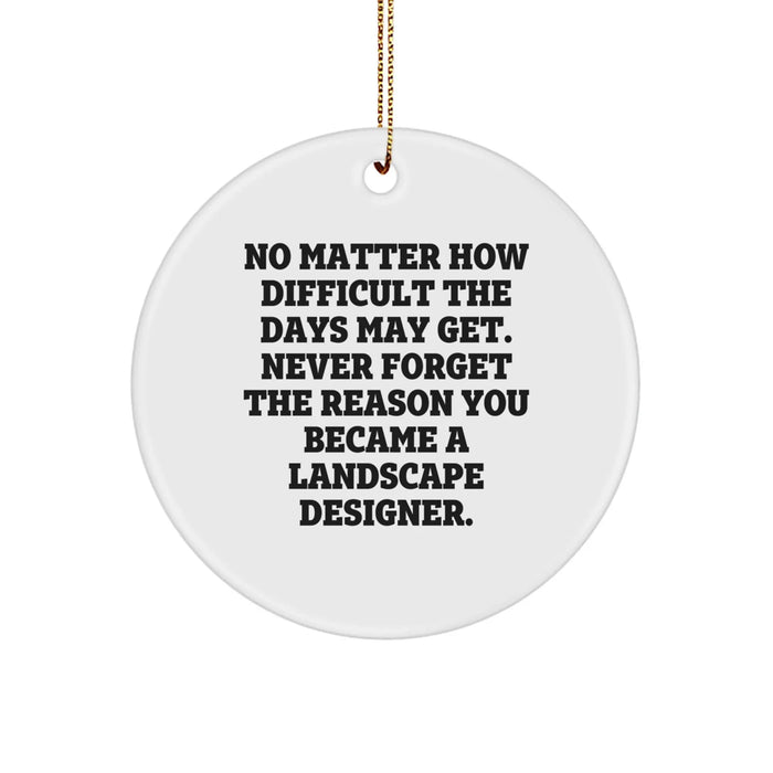Funny Landscape Designer Motivational Gifts for Christmas Unique Circle Ornaments from Friends - Never Forget You Became a Landscape Designer - Image 1