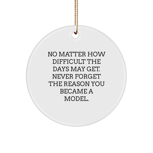 Funny Model Inspirational Gifts from Friends for Christmas Unique Circle Ornament, Never Forget Reason You Became Model, Model Gifts, Gift for Model - Image 1