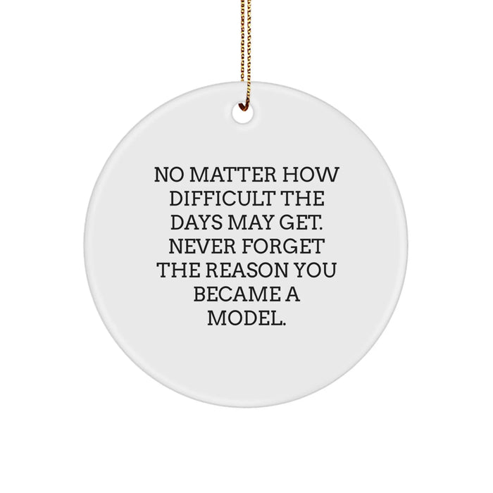 Funny Model Inspirational Gifts from Friends for Christmas Unique Circle Ornament, Never Forget Reason You Became Model, Model Gifts, Gift for Model - Image 1