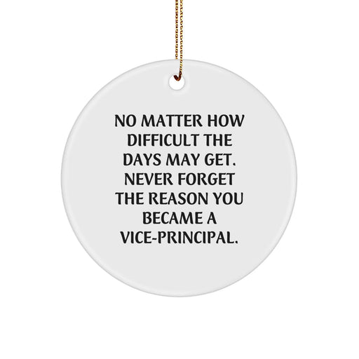 Funny Vice-principal Gifts for Men, Inspirational Circle Ornament Quote - Gifts from Friends, Never Forget Your Reason - Christmas Unique Gifts - Image 1