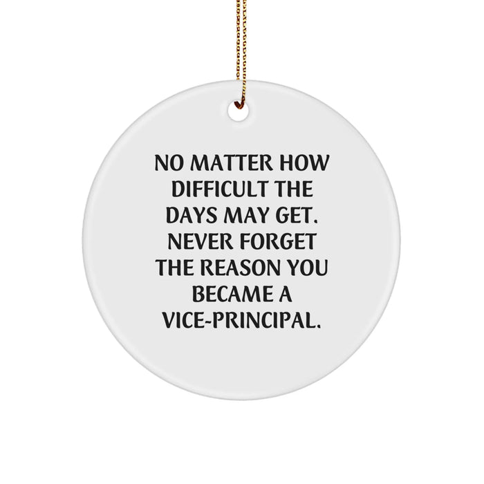 Funny Vice-principal Gifts for Men, Inspirational Circle Ornament Quote - Gifts from Friends, Never Forget Your Reason - Christmas Unique Gifts - Image 1