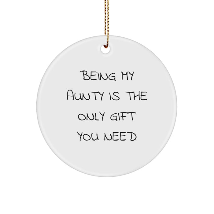 Funny Aunty Gifts from Family, Cute Circle Ornament for Aunts, Christmas Unique Gifts for Women - Image 1