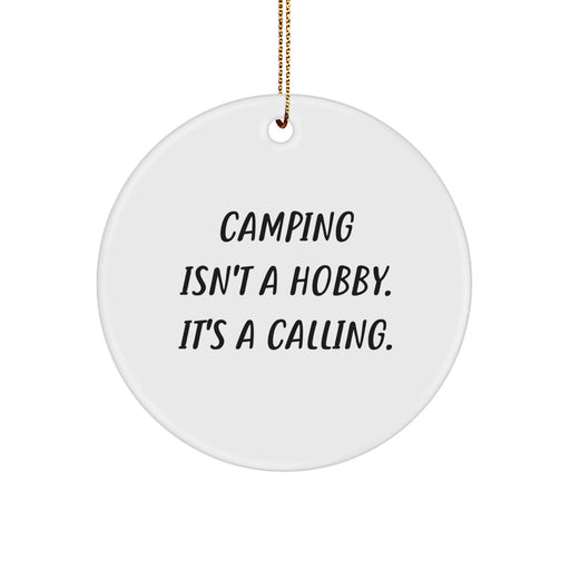 Camping Gifts from Friends and Family, Inspirational Camping Circle Ornament, Circle Shaped Camping Decoration for Men and Women - Image 1