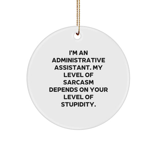 Funny Administrative Assistant Gifts for Men, Women, Coworkers, Friends - I'm An 'Administrative Assistant' Circle Ornament - Christmas Unique Decorations - Image 1