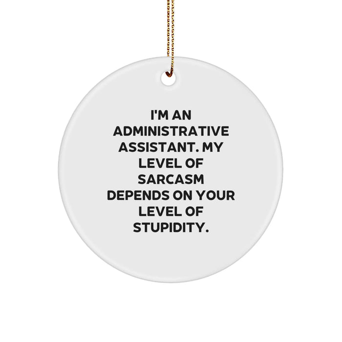 Funny Administrative Assistant Gifts for Men, Women, Coworkers, Friends - I'm An 'Administrative Assistant' Circle Ornament - Christmas Unique Decorations - Image 1