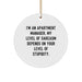 Funny Apartment Manager Gifts, Christmas Unique Circle Ornaments for Men Women Friends Coworkers 'I'm An Apartment Manager. My Level Of Sarcasm Depends On Your Level Of Stupidity.' - Image 1