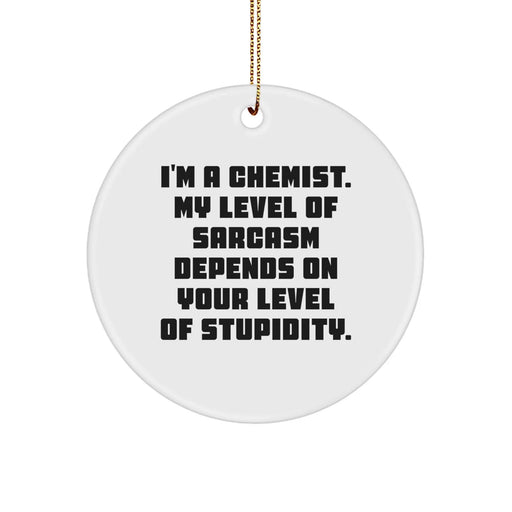 Funny Chemist Gifts for Him Her Men Women Friends Family - Christmas Unique Circle Ornament - Image 1