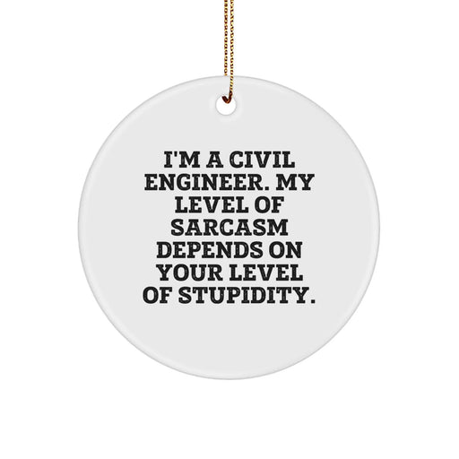 Funny Civil Engineer Gifts from Friends, Sarcasm Circle Ornament for Christmas Unique Christmas Unique Gifts, Civil Engineer Men Family - Image 1