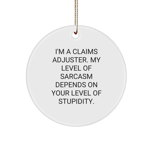 Funny Claims Adjuster Gifts, Circle Ornament for Claims Adjusters, Christmas Unique Gifts from Friends to Friends, Men, Women, Coworkers, Family, Inspirational Sarcasm - Image 1