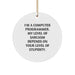 Funny Computer Programmer Circle Ornament Gifts from Friends for Christmas - Gifts for Him - Image 1