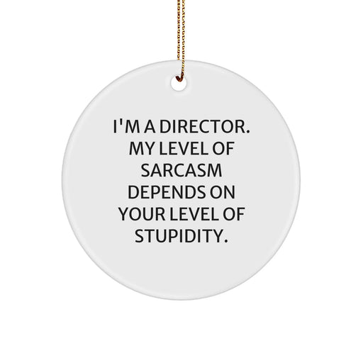 Funny 'I'm A Director' Christmas Unique Gifts for Men from Friends and Family - Circle Ornament with Sarcasm Quote - Image 1