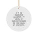 Funny Insurance Adjuster Gifts, Sarcasm Ornaments for Christmas, Circle Ornament with Quote 'Level of Stupidity' for Insurance Adjuster Men Women Friends Family - Image 1