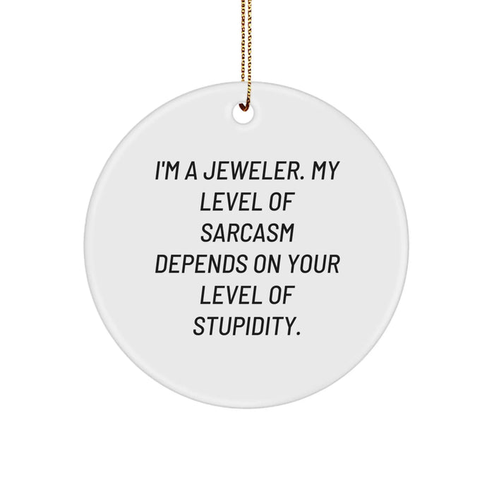 Funny Jeweler Gifts from Friends, Circle Ornament, Sarcasm Humor for Christmas Unique Gifts for Him, Her, or Family - Image 1