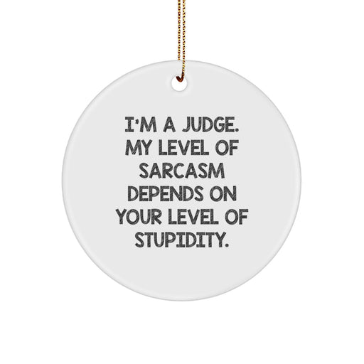 Funny Judge Circle Ornament Gifts from Friends or Family for Judge Christmas Unique - Image 1