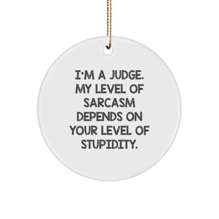 Funny Judge Circle Ornament Gifts from Friends or Family for Judge Christmas Unique - Image 1