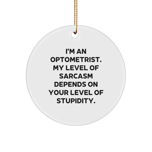 Funny Optometrist Gifts for Men, Women, Friends, and Family - Unique Circle Ornament with Sarcasm Quote, Perfect for Christmas Decorations - Image 1